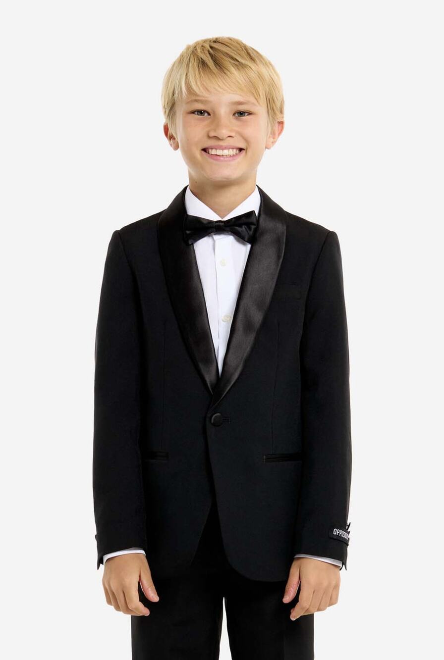 OppoSuits Boys Jet Set Black Color Suit Tuxedo 8Y